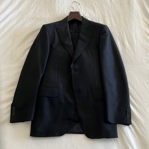 Canali Black suit with black pinstripes